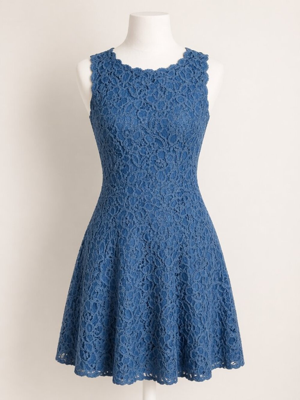 City Studio Crocheted Lace (fully lined) Dress - Size 13 - Blue - EUC